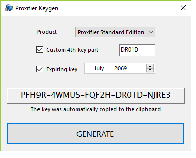 Proxifier registration key