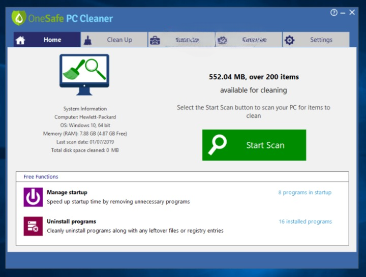 Onesafe PC Cleaner Pro